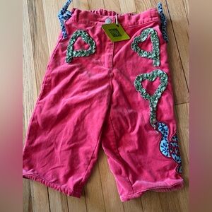 OILILY BABY Netherlands Teapot Appliqué Heart Pink Velvet Pants 18m 80cm